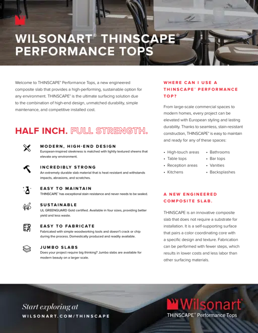 THINSCAPE Designer Overview Sheet