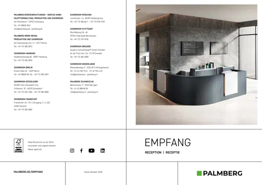 Broschüre Empfang