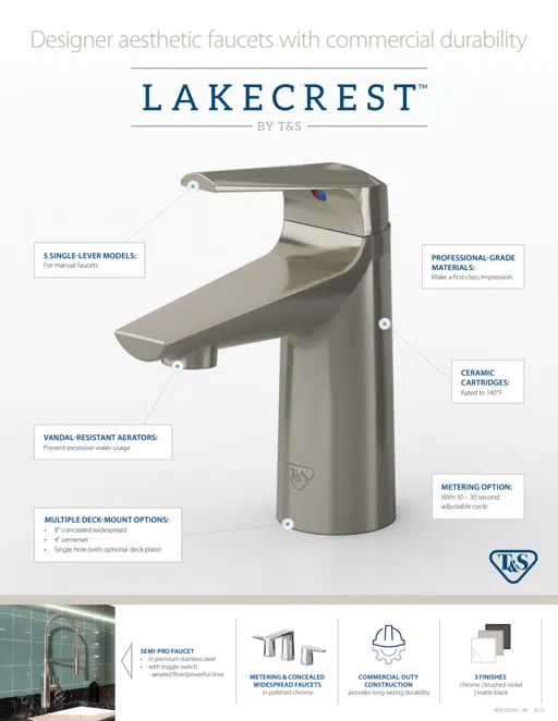 T&S Brass LakeCrest Quick Reference Flyer