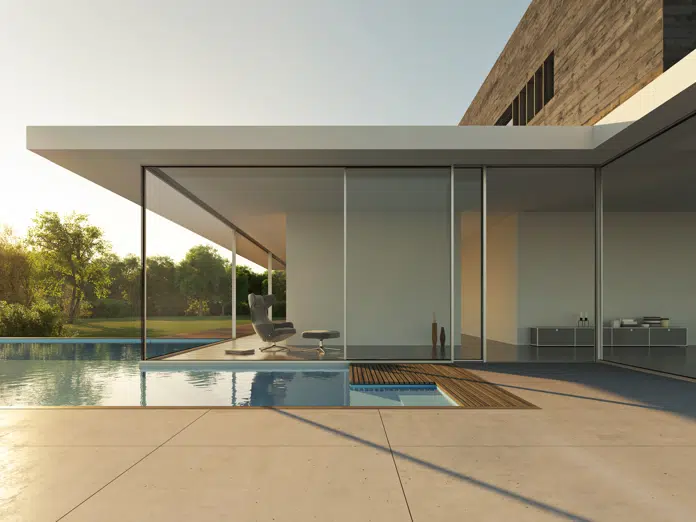 Minimal Sliding Glass Wall