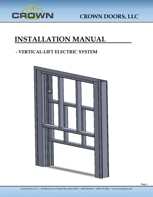 Crown Doors, LLC - System Installation Manual - Vertical-Lift Electric System.pdf