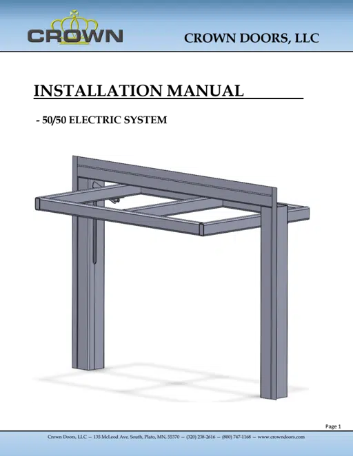 Crown Doors, LLC - System Installation Manual - 50-50 Electric System - Standard Power Unit.pdf
