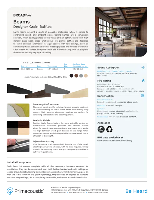 Beams Infosheet