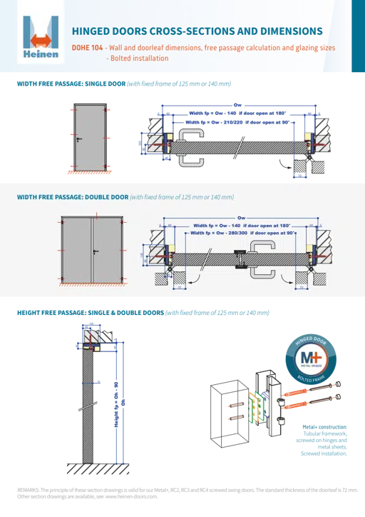 DOHE 104 - Hinged doors cross-sections et dimensions-bolted frame.pdf