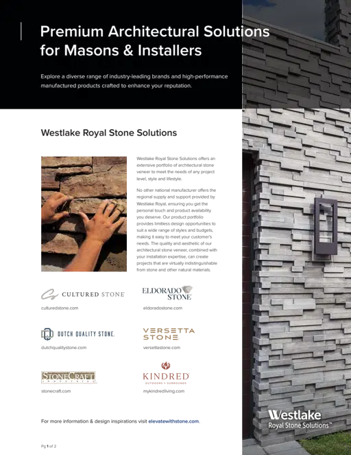 Architectural Solutions for Masons + Installers