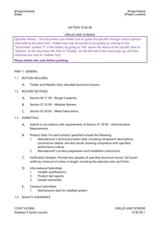 Guide Spec