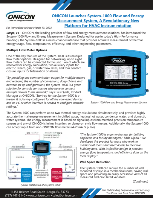 System-1000 Press Release