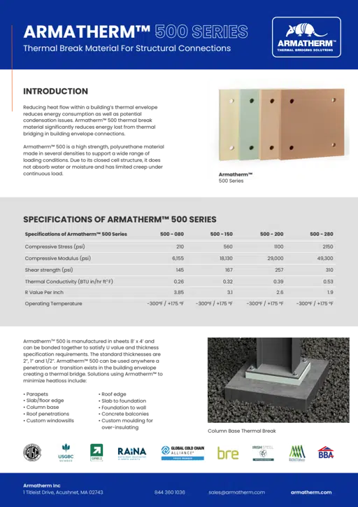 Armatherm 500 Series Data Sheet