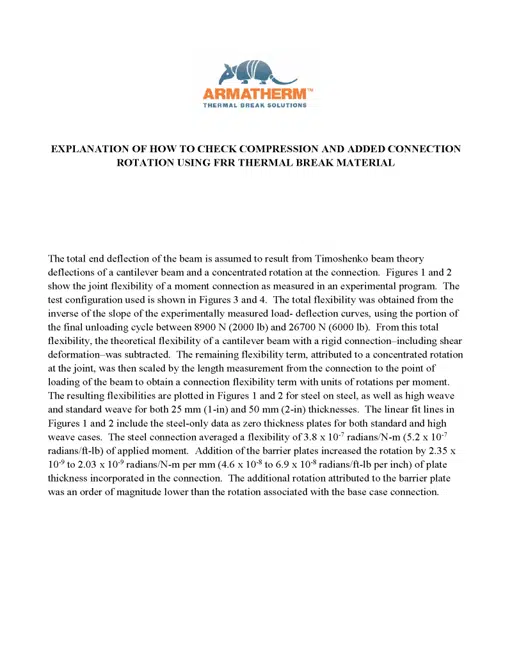 Armatherm FRR Compression Rotation Calculation