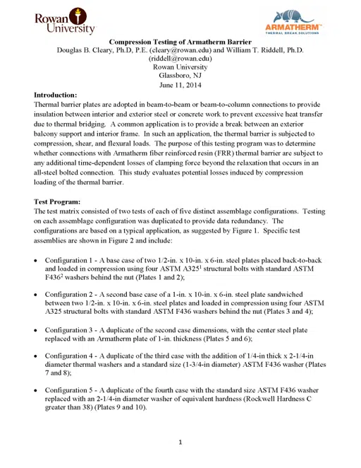 Armatherm FRR Creep Testing Report