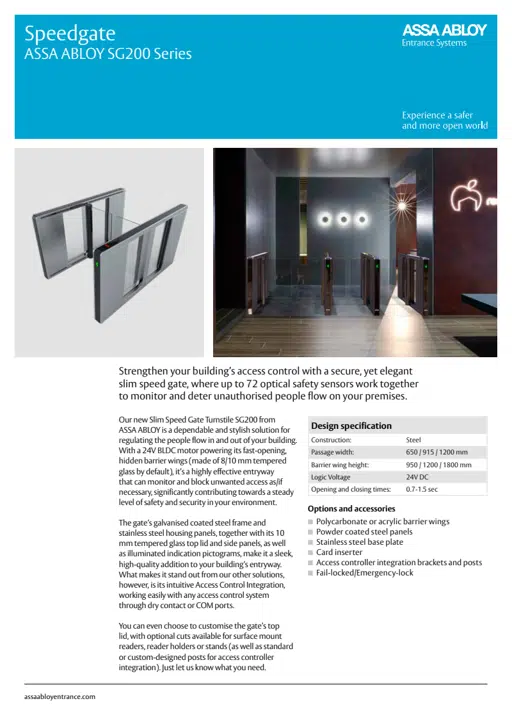 Product leaflet - ASSA ABLOY Speedgate SG200.pdf