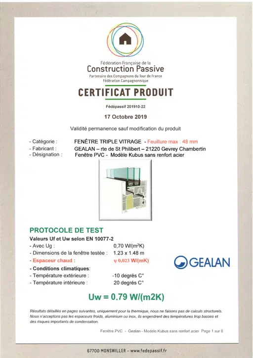 Certificat Construction Passive