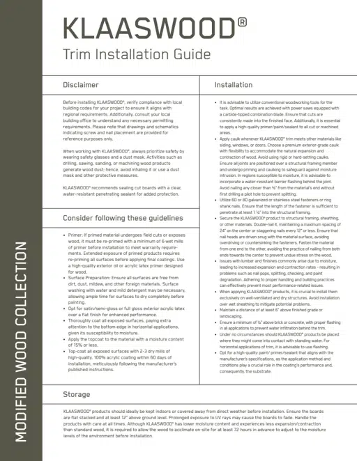 KWD Installation Sheet - Trim