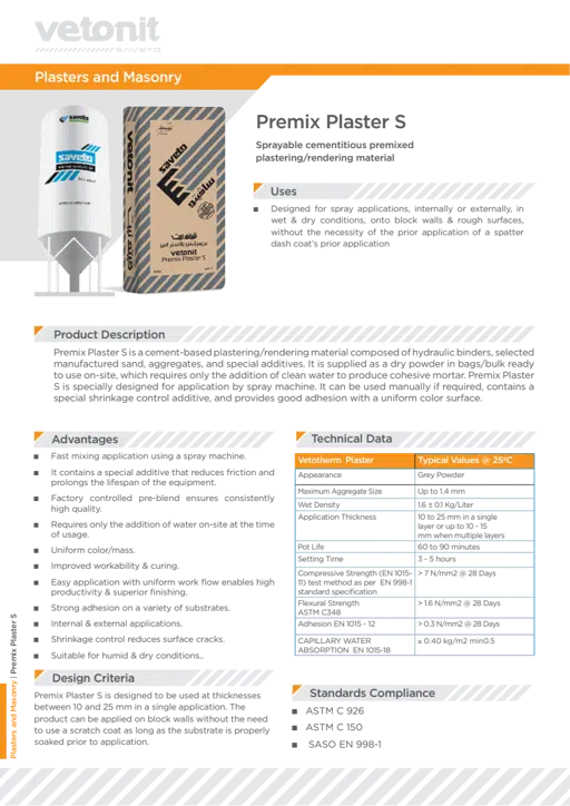 TDS - Premix Plaster S - Plaster and Masonry - EN.pdf