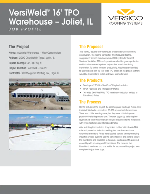 VersiWeld 16' TPO Warehouse - Joliet, IL