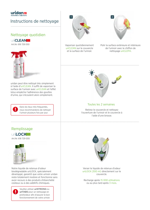 Instructions De Nettoyage (French)