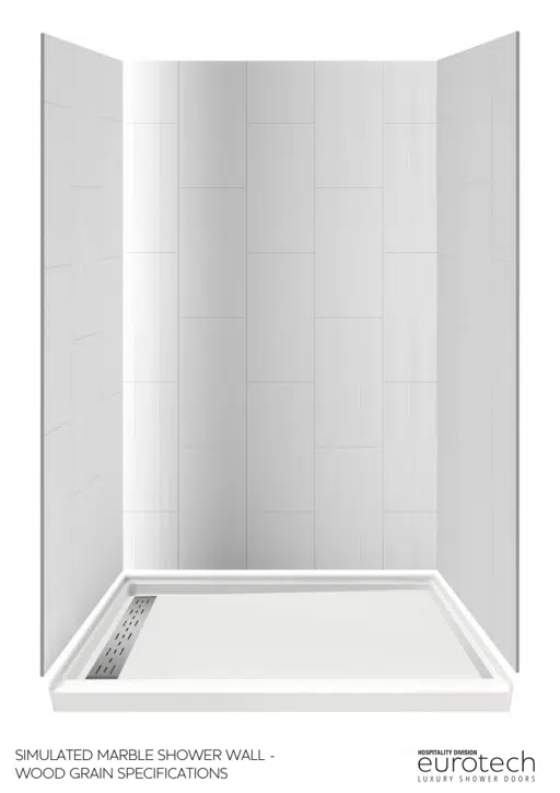 Simulated Marble Shower Wall - Wood Grain Specifications