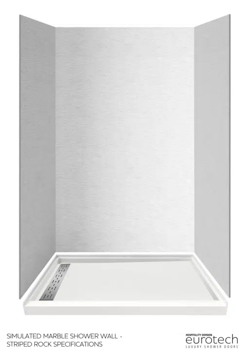 Simulated Marble Shower Wall - Striped Rock Specifications