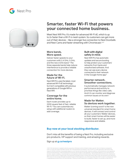 Nest Wifi Pro Infosheet