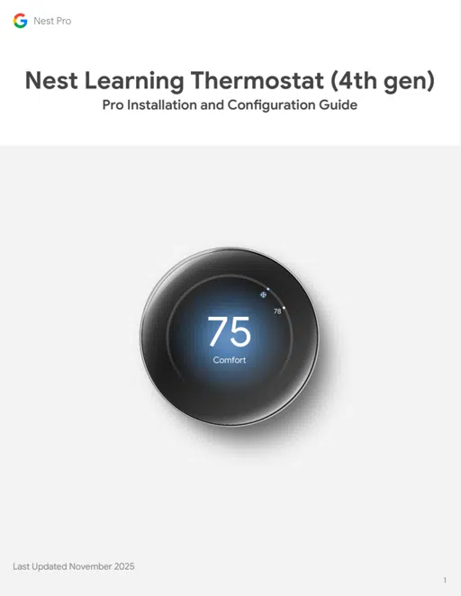 Nest Learning Thermostat (4th gen) Pro Installation Guide