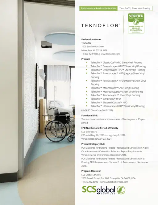 Teknoflor Heterogeneous Sheet - Environmental Product Declaration (EPD)
